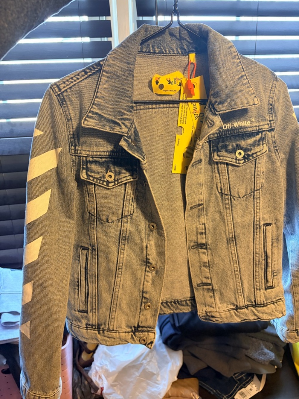 Off-White Kids' Denim Jacket with White Accent